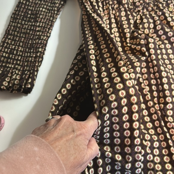 FREE PEOPLE STAR DIP TUERED SMOCKED BUTTON FRONT COTTEN MINI DRESS SP - Picture 10 of 14